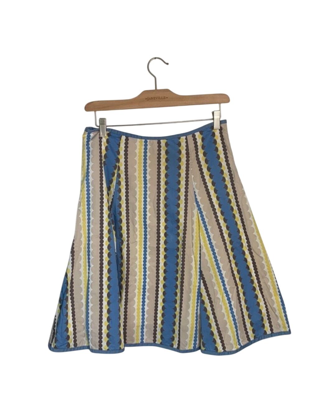 BODEN Bubble Striped Flare Side-zip Skirt W-646 Sz 10